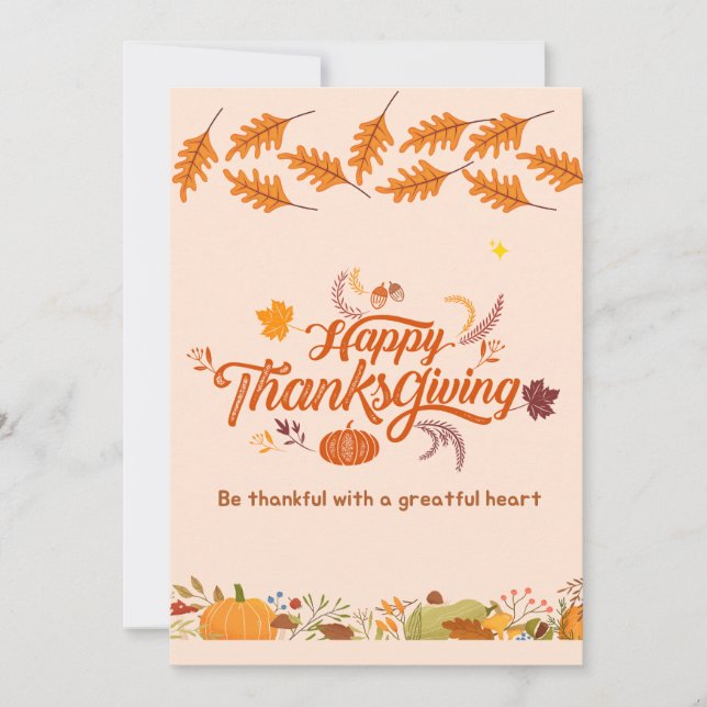 Happy Thanks giving day, Thanksgiving celebration Announcement (Front)
