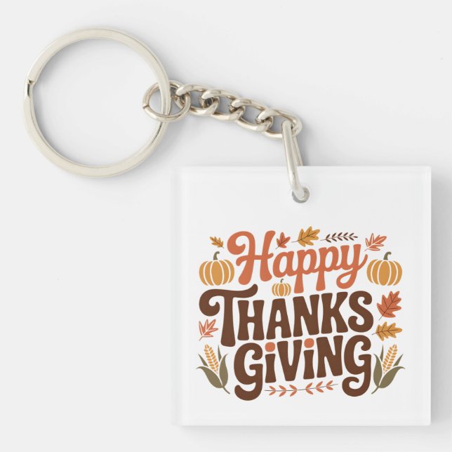 Happy Thanks Giving Keychain (Front)