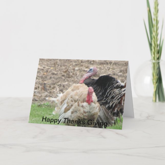 Happy Thanks Giving Letterpress Thank You Card (Front)
