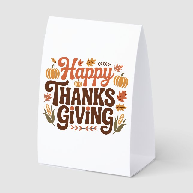 Happy Thanks Giving Paper Table Tent (Front)
