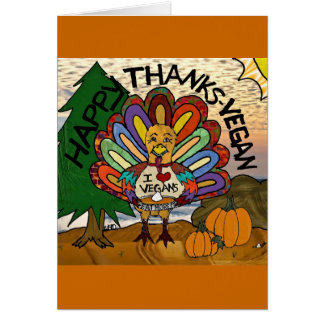 Happy Thanks Vegan Thanksgiving Turkey Cards