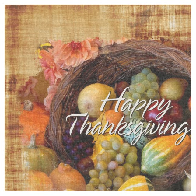 Happy Thanksgiving 10 Options Fabric (Close Up)