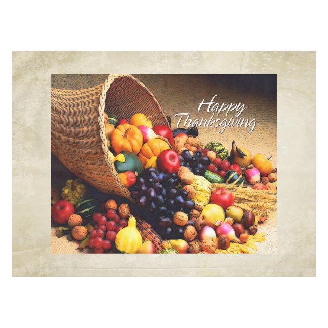 Happy Thanksgiving 12 Options Tablecloth (Front (Horizontal))