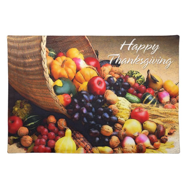 Happy Thanksgiving 12 Placemats (Front)