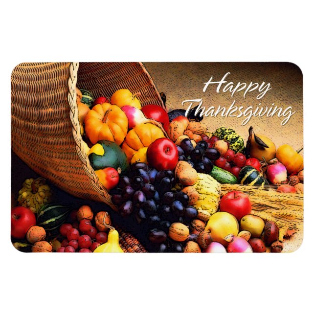 Happy Thanksgiving 12 Premium Flexi Magnet (Horizontal)