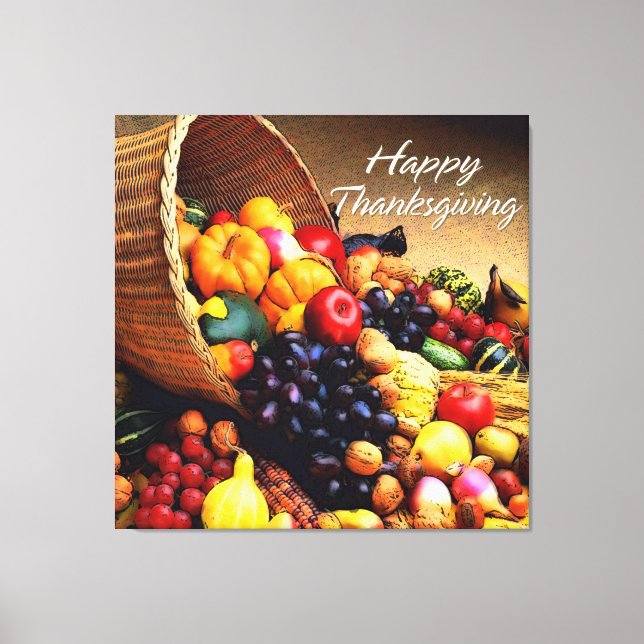 Happy Thanksgiving 12  Stretched Canvas Print (Front)