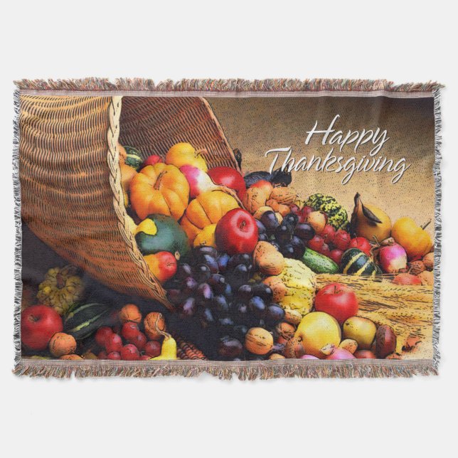 Happy Thanksgiving 12 Throw Blanket (Front)