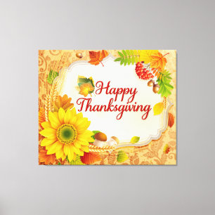 Happy Thanksgiving 13 Wrapped Canvas Print