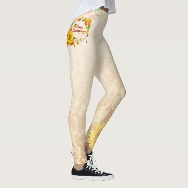 Happy Thanksgiving 13A Image Options Leggings (Right)