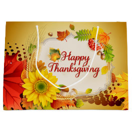Happy Thanksgiving 13A Options Large Gift Bag