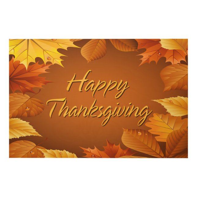 Happy Thanksgiving 1 Options Wood Wall Art (Front)