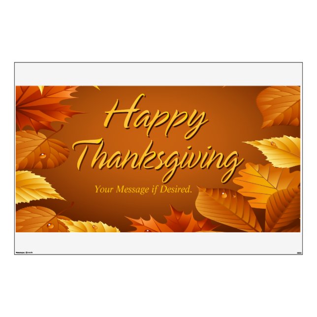 Happy Thanksgiving 1 Wall Decal (Front)