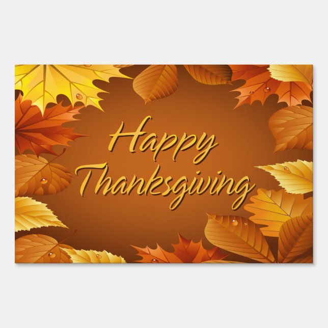 Happy Thanksgiving  1 Yard Sign (Front)