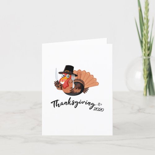 Happy Thanksgiving 2020 Funny Turkey Thanksgiving Thank You Card