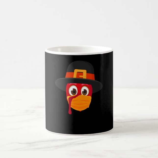 Happy Thanksgiving 2020 Turkey Face Mask Coffee Mug (Center)