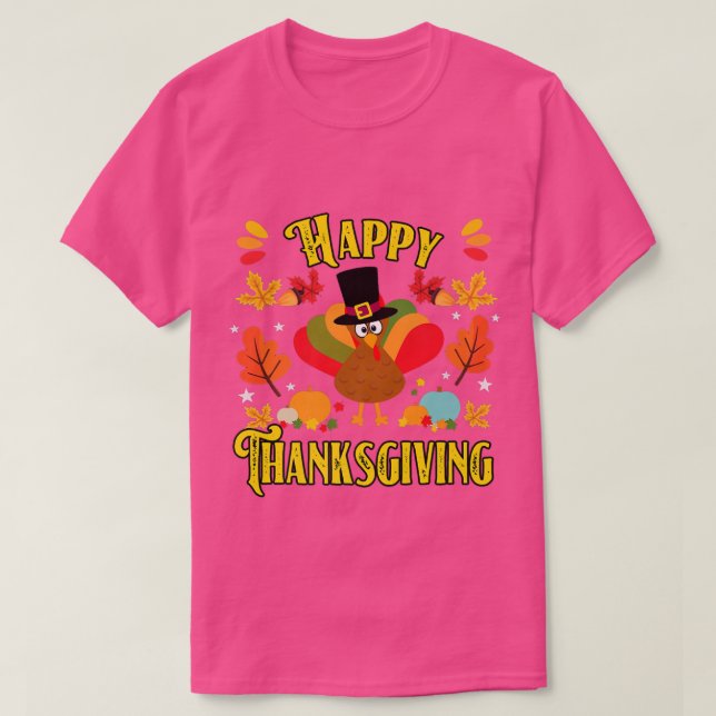 Happy Thanksgiving 2022 Funny Turkey Day Autumn Fa T-Shirt (Design Front)