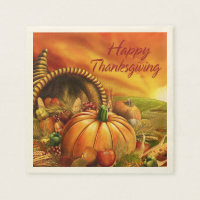 Happy Thanksgiving 2 Image Options Napkins