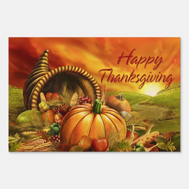 Happy Thanksgiving  2 Yard Sign (Front)