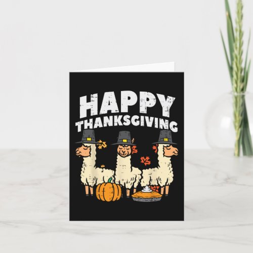 Happy Thanksgiving 3 Llama Fall Autumn Alpaca Men  Card