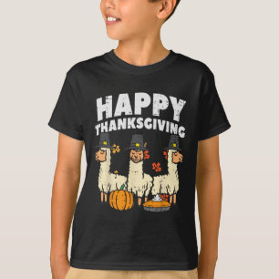 Happy Thanksgiving 3 Llama Fall Autumn Alpaca Men T-Shirt
