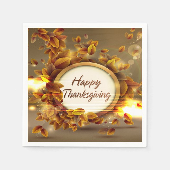 Happy Thanksgiving 3 Options Paper Napkins (Front)