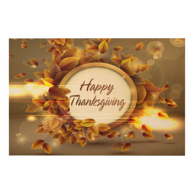 Happy Thanksgiving 3 Options Wood Wall Art (Front)