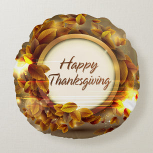 Happy Thanksgiving 3 Round Pillows