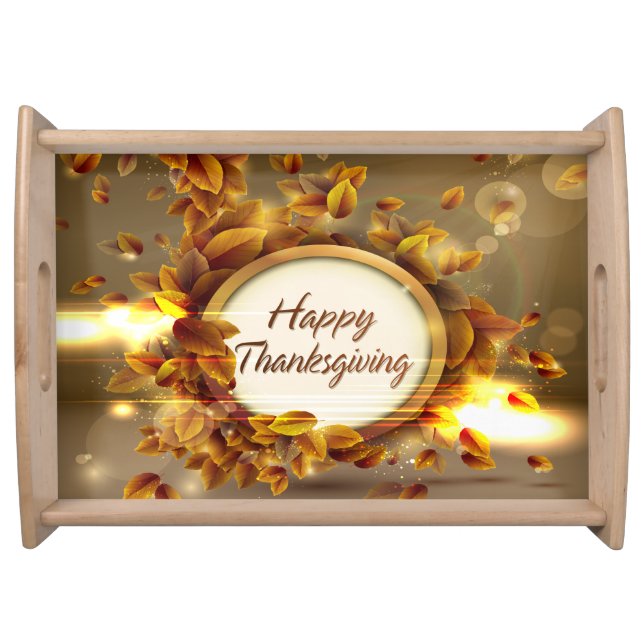 Happy Thanksgiving 3 Serving Tray (Front)