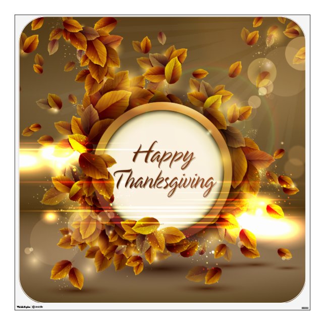 Happy Thanksgiving 3 Wall Decal (Front)