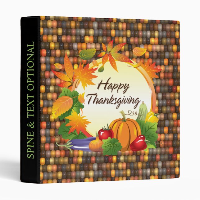 Happy Thanksgiving 5A-13A Options 3 Ring Binder (Front/Spine)
