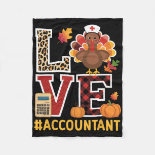 Happy Thanksgiving Accounting Turkey Day Blessed A Fleece Blanket