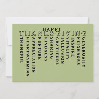 Happy Thanksgiving Acrostic Card