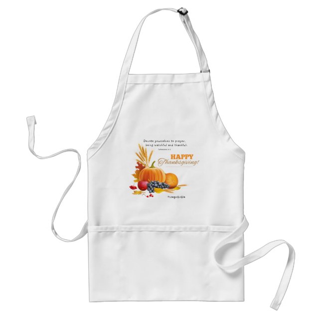 Happy thanksgiving adult apron (Front)