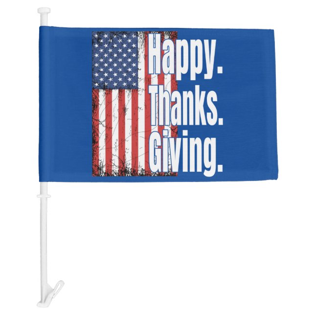 Happy Thanksgiving American Flag  (Front)