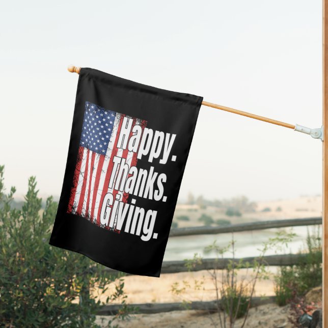 Happy Thanksgiving American Flag  (Insitu (Back))