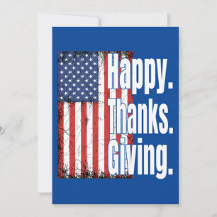 Happy Thanksgiving American Flag  Invitation