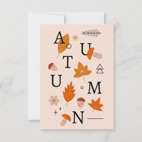 Happy Thanksgiving Autumn Alphabet Thank You Card