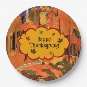 Happy Thanksgiving, Autumn Colors,  Paper Plates