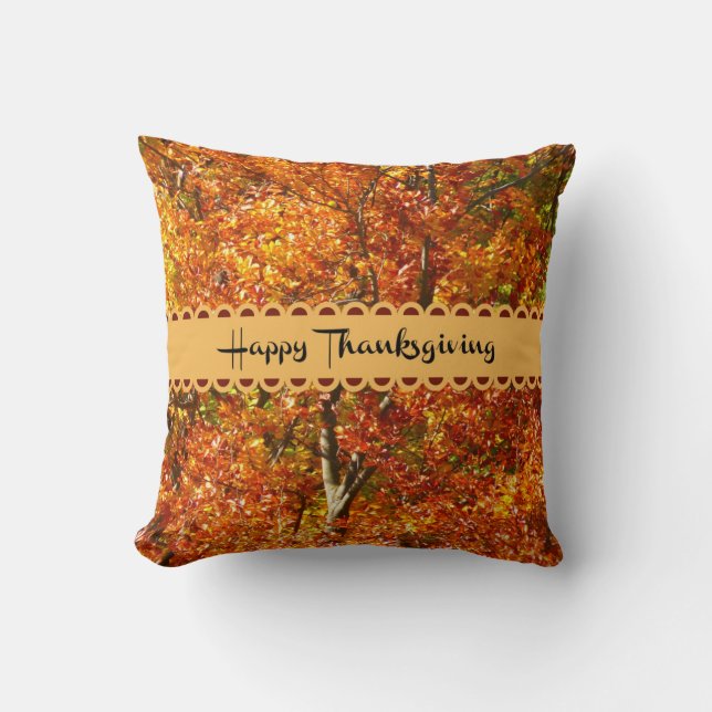 Happy Thanksgiving, Autumn Colors, Throw Pillow (Front)