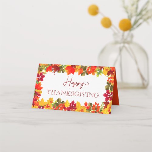 Happy Thanksgiving Autumn Dinner Party Feast Place Card