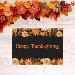 Happy Thanksgiving Autumn Fall Greetings Holiday Card
