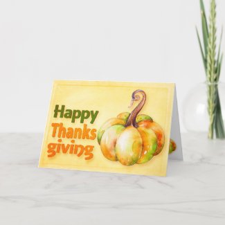 Happy Thanksgiving Autumn Fall Pumpkin Card