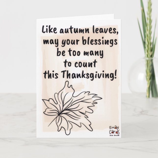 Happy Thanksgiving Autumn Leaves  Card (Front)
