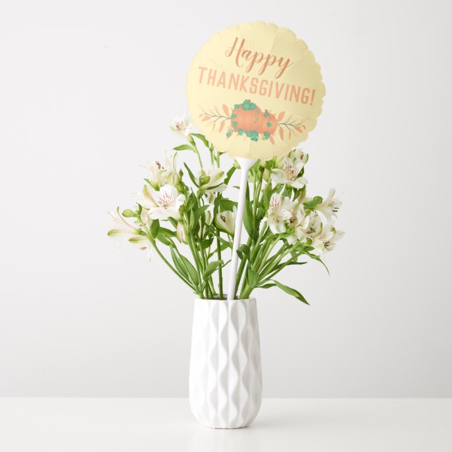 Happy Thanksgiving Autumn Leaves Custom Balloon (Vase)