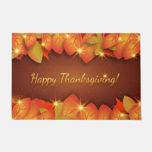 Happy Thanksgiving Autumn Leaves Door Mat