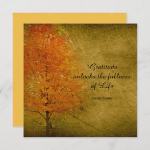 Happy Thanksgiving Autumn Leaves Gratitude Flat Holiday Card