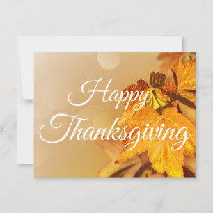 Happy Thanksgiving Autumn Leaves Holiday Card