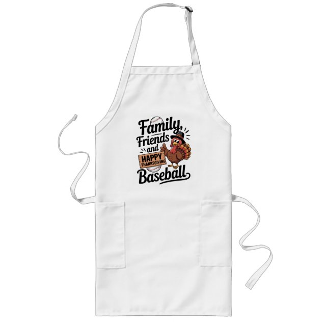 Happy Thanksgiving Autumn Leaves Long Apron (Front)