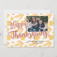 Happy Thanksgiving Autumn Leaves Photo Card