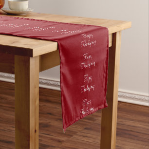 Happy Thanksgiving Autumn Personalized Short Table Runner